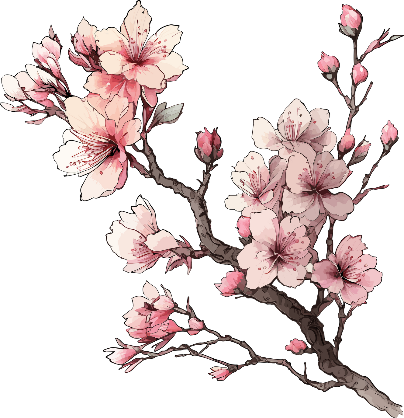 Sakura Flower Watercolor