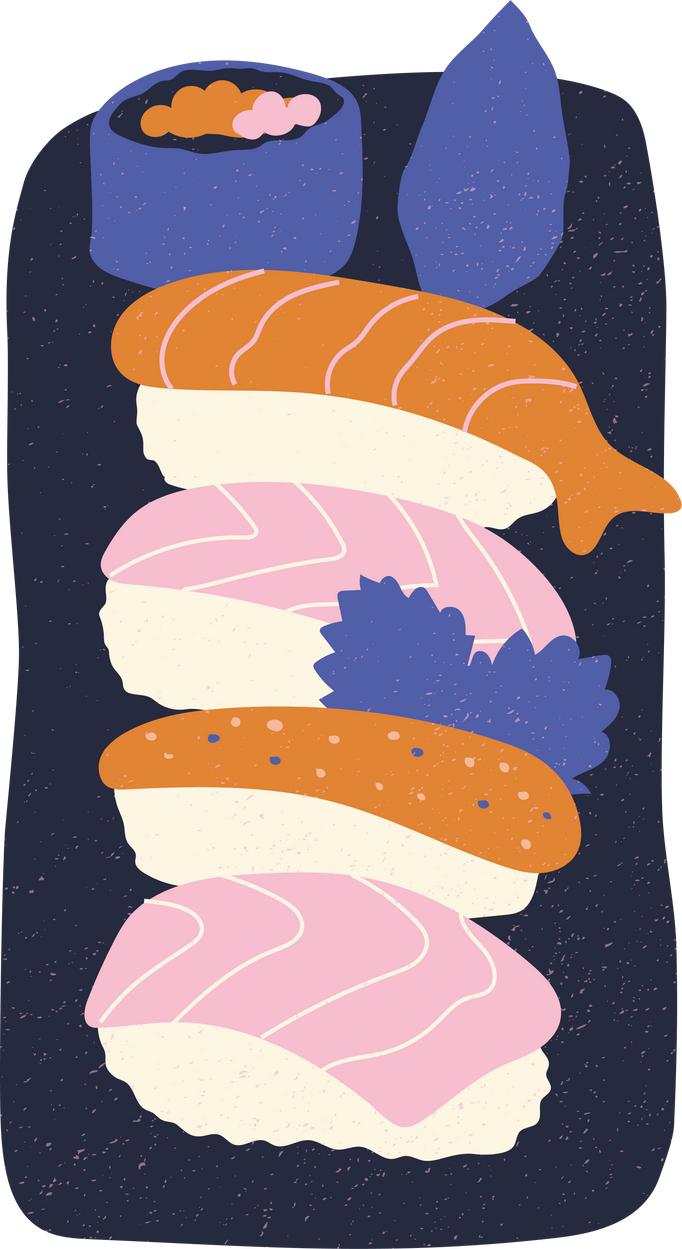 Japandi Style Plate of Sushi